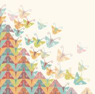 Background with color geometric butterflies