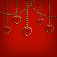 Hearts from ribbon Valentine&#039;s day background N4