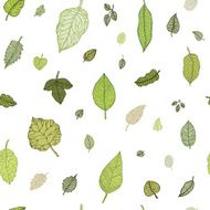 Green leaf Vector seamless pattern N2