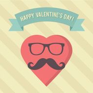 Vector Vintage Happy Valentine&#039;s Day Illustration