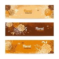 Banners with floral background N3
