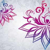 Abstract vector floral background with east flowers