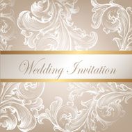 Wedding vector invitation card with swirl element