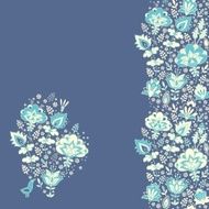 Floral set - seamless border pattern and bouquet