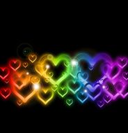 Rainbow Heart Border with Sparkles Vector N2