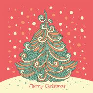 Colorful illustration with decorated Christmas tree N5