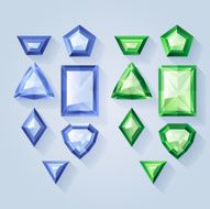 Set of jewels - green and blue Colorful gemstones
