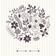 Romantic background of various flowers in retro style N8
