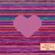 Valentine&#039;s knitted seamless pattern or card with heart