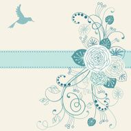 Flower and bird abstract background design N2
