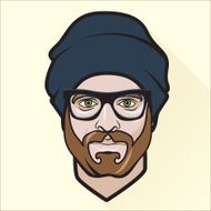 Flat design man&#039;s portrait N4
