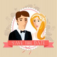 Wedding invitation card with couple