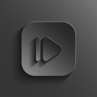 Media player icon - vector black app button N2