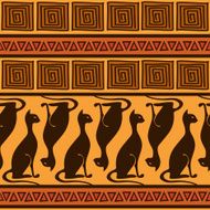 African ornament seamless pattern with cats
