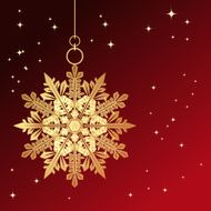 Red card with christmas snowflake N8