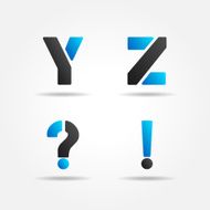 yz blue stencil letters