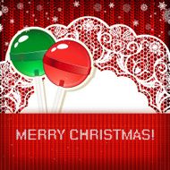 Christmas decorations on handmade knitted background N17