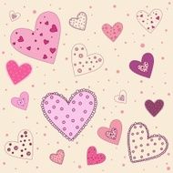 Lovely pink hearts in vector