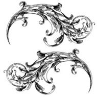 Vintage background black baroque pattern