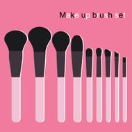 Vector set of make up brushes N2