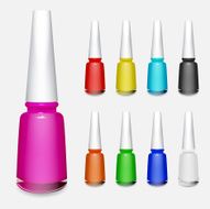 Set of multicolored bottles with nail polish N2