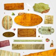 Vintage Retro Labels Icon Set N3
