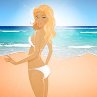 Vector Summer Girl in Bikini N2