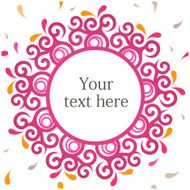 Ornamental round pink frame