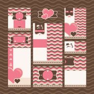 Set of modern wedding cards N2