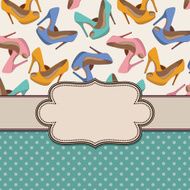 Vintage vector frame with shoes N2