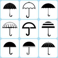 umbrella icons set