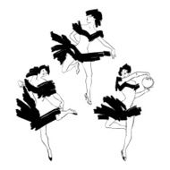 Cabaret dancer vector silhouettes set N2