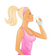 Young woman drinking water N3