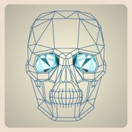 Conceptual polygonal human skull