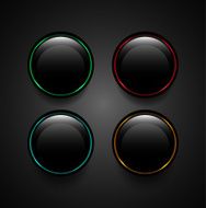 Black vector buttons