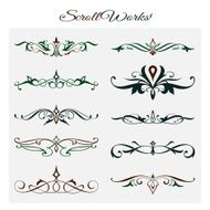 Scroll works Design Ornamental decorative Elements