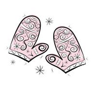 Sketch of cute mittens for your design N2