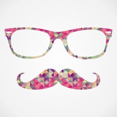 Hipster glasses and mustache N3