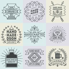 Assorted retro design insignias logotypes set 11 Vector vintage elements