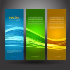 Collection banners modern wave design N5
