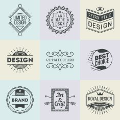 Assorted retro design insignias logotypes set 5 Vector vintage elements
