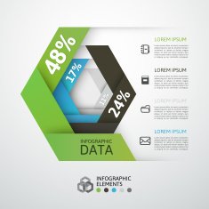 Modern business step origami style options banner N36