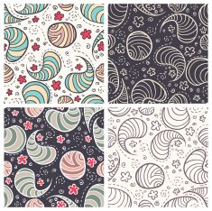 Seamless pattern with abstract drops bacterias or cells N2