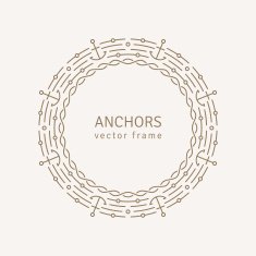 Abstract Line Ornate Frame with Anchors and Chain N3