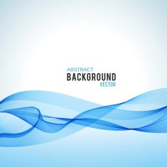 Abstract blue wave isolated on white background N18
