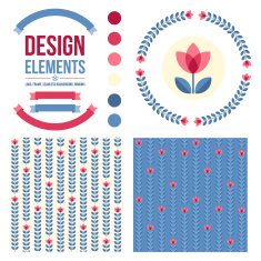 Set of floral design elements N11