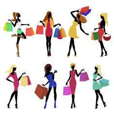 Shopping girl silhouettes N3