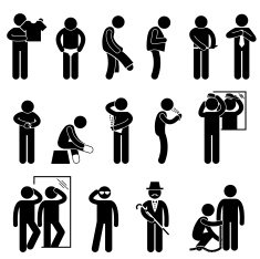 Man Wearing Fashion Accessories Pictogram