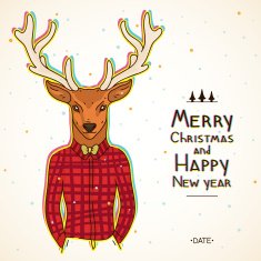 Winter invitation Fashion deer N2