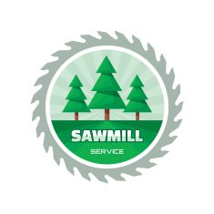Sawmill service - vector logo illustration in flat style design